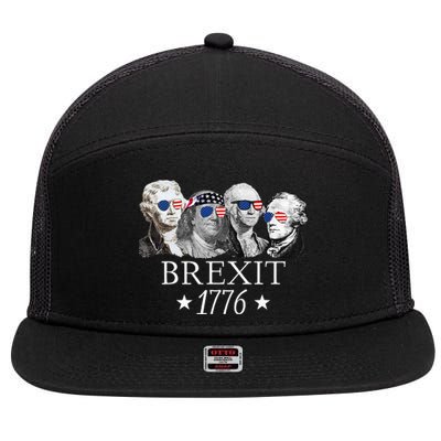 Brexit 1776 Founding Fathers American Independence USA 7 Panel Mesh Trucker Snapback Hat