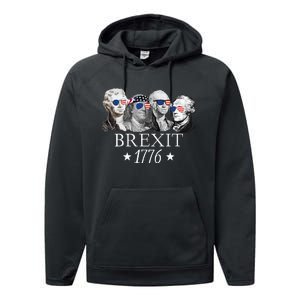 Brexit 1776 Founding Fathers American Independence USA Performance Fleece Hoodie