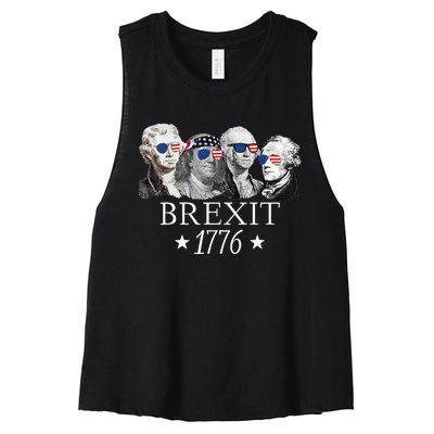 Brexit 1776 Founding Fathers American Independence USA Women's Racerback Cropped Tank