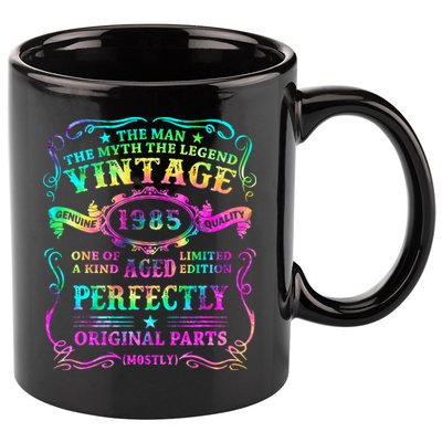 Birthday 1985 Gift Vintage 37 Birthday 11oz C Handle Ceramic Mug