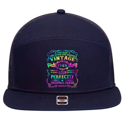 Birthday 1985 Gift Vintage 37 Birthday 7 Panel Mesh Trucker Snapback Hat