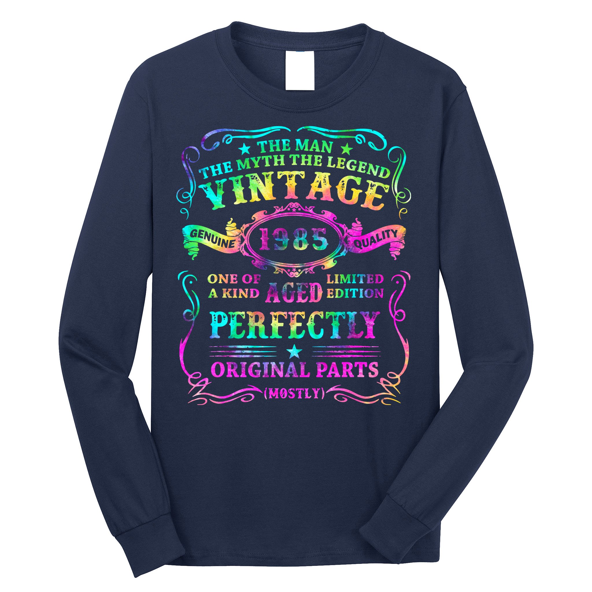 Birthday 1985 Gift Vintage 37 Birthday Long Sleeve Shirt