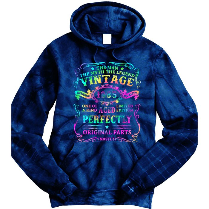 Birthday 1985 Gift Vintage 37 Birthday Tie Dye Hoodie