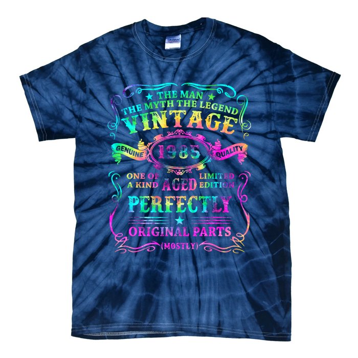 Birthday 1985 Gift Vintage 37 Birthday Tie-Dye T-Shirt