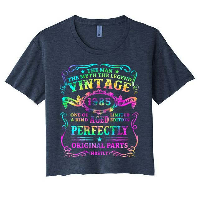 Birthday 1985 Gift Vintage 37 Birthday Women's Crop Top Tee