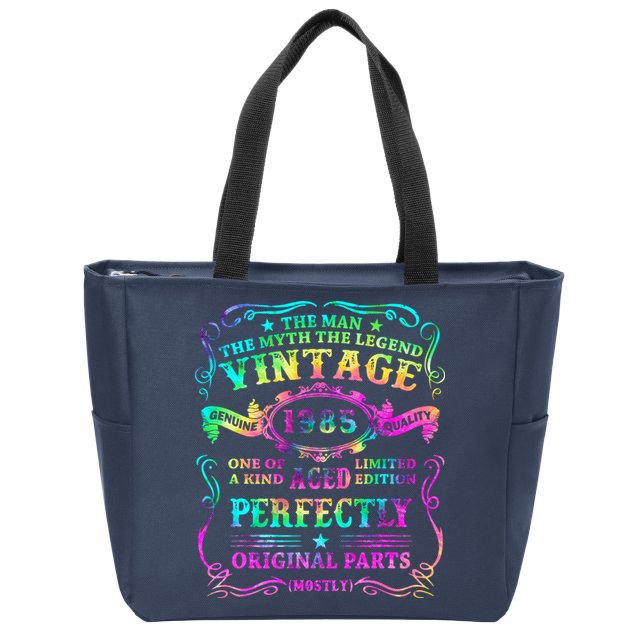 Birthday 1985 Gift Vintage 37 Birthday Zip Tote Bag
