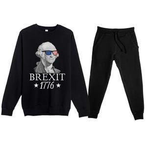 Brexit 1776 George Washington Revolution Usa Independence Gift Premium Crewneck Sweatsuit Set