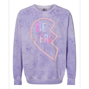 Bff 1 Heart In 2 Best Friends Matching 1st Part Colorblast Crewneck Sweatshirt