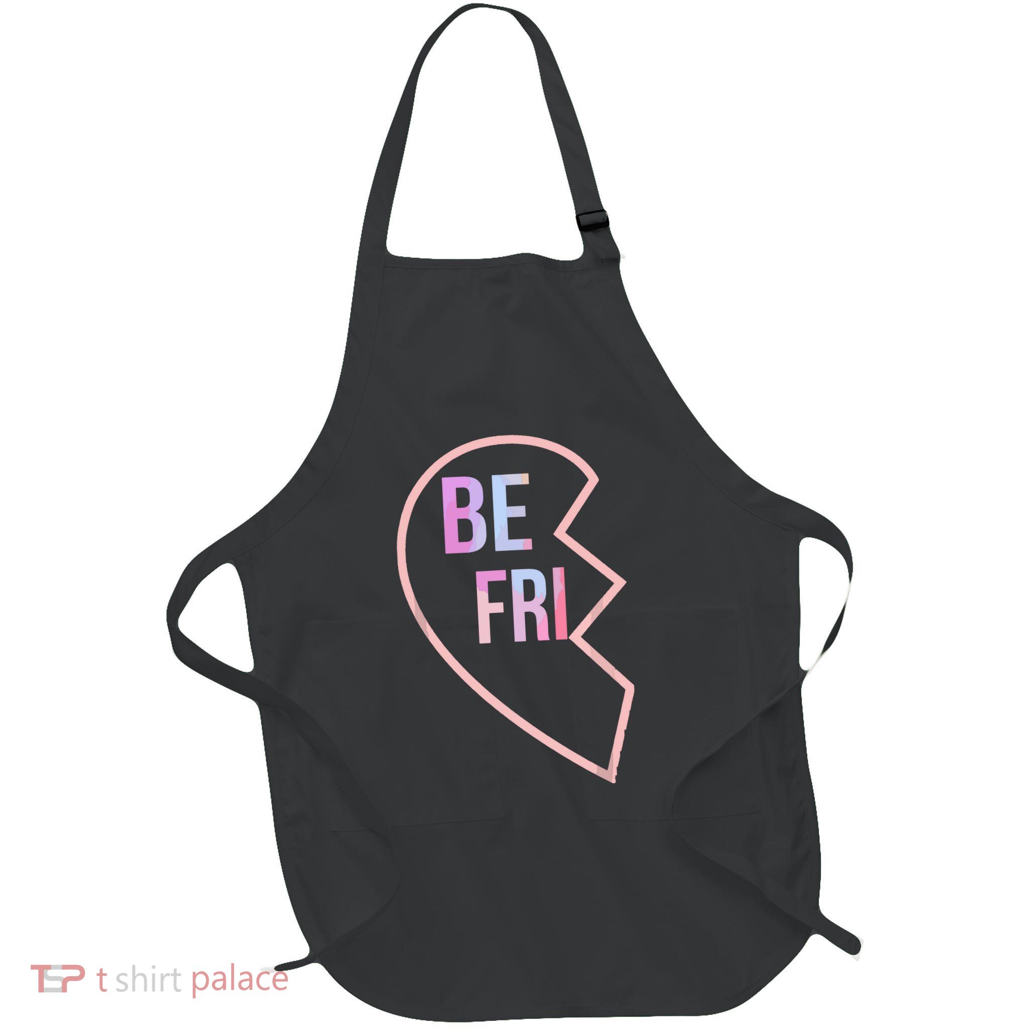 Bff 1 Heart In 2 Best Friends Matching 1st Part Full-Length Apron With Pockets