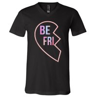 Bff 1 Heart In 2 Best Friends Matching 1st Part V-Neck T-Shirt