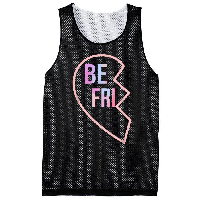 Bff 1 Heart In 2 Best Friends Matching 1st Part Mesh Reversible Basketball Jersey Tank