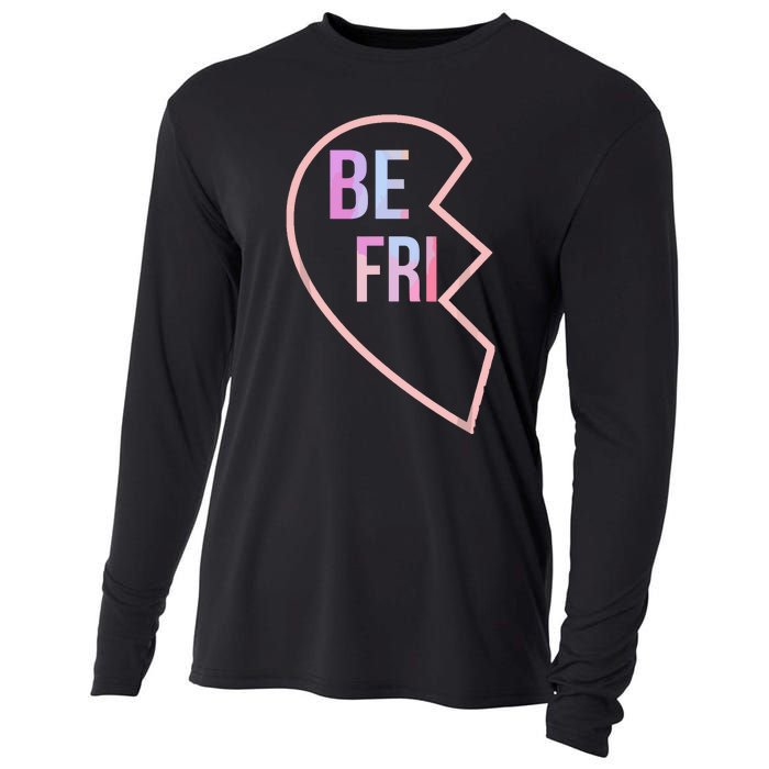 Bff 1 Heart In 2 Best Friends Matching 1st Part Cooling Performance Long Sleeve Crew