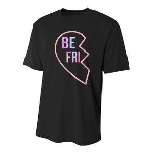 Bff 1 Heart In 2 Best Friends Matching 1st Part Youth Performance Sprint T-Shirt