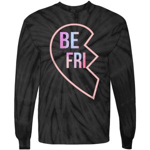 Bff 1 Heart In 2 Best Friends Matching 1st Part Tie-Dye Long Sleeve Shirt