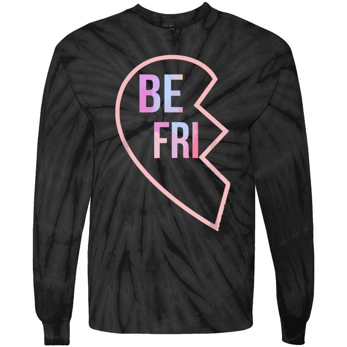 Bff 1 Heart In 2 Best Friends Matching 1st Part Tie-Dye Long Sleeve Shirt