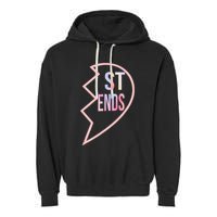 Bff 1 Heart In 2 Best Friends Matching 2nd Part Garment-Dyed Fleece Hoodie