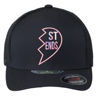 Bff 1 Heart In 2 Best Friends Matching 2nd Part Flexfit Unipanel Trucker Cap