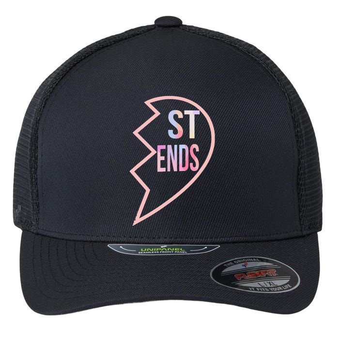 Bff 1 Heart In 2 Best Friends Matching 2nd Part Flexfit Unipanel Trucker Cap