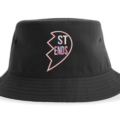 Bff 1 Heart In 2 Best Friends Matching 2nd Part Sustainable Bucket Hat