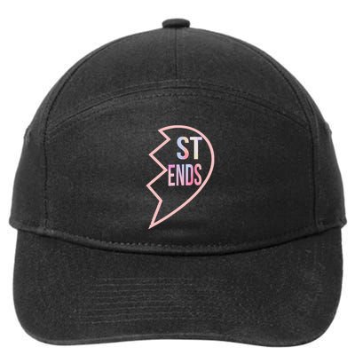 Bff 1 Heart In 2 Best Friends Matching 2nd Part 7-Panel Snapback Hat