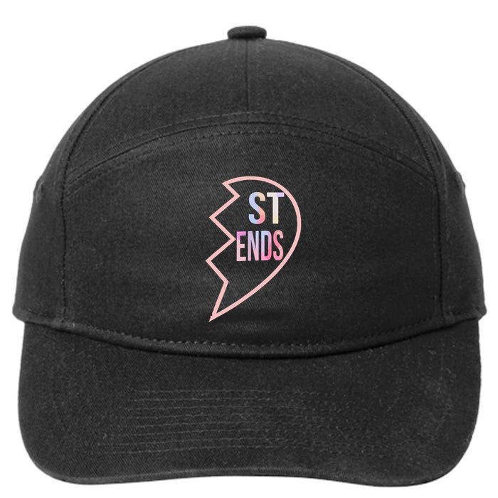 Bff 1 Heart In 2 Best Friends Matching 2nd Part 7-Panel Snapback Hat