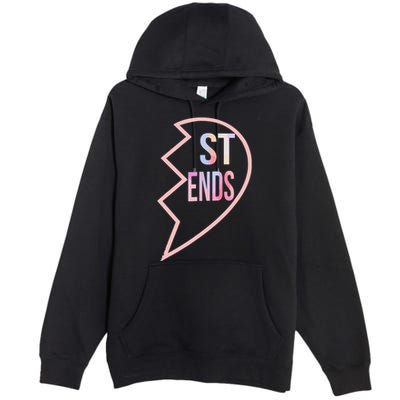 Bff 1 Heart In 2 Best Friends Matching 2nd Part Premium Pullover Hoodie