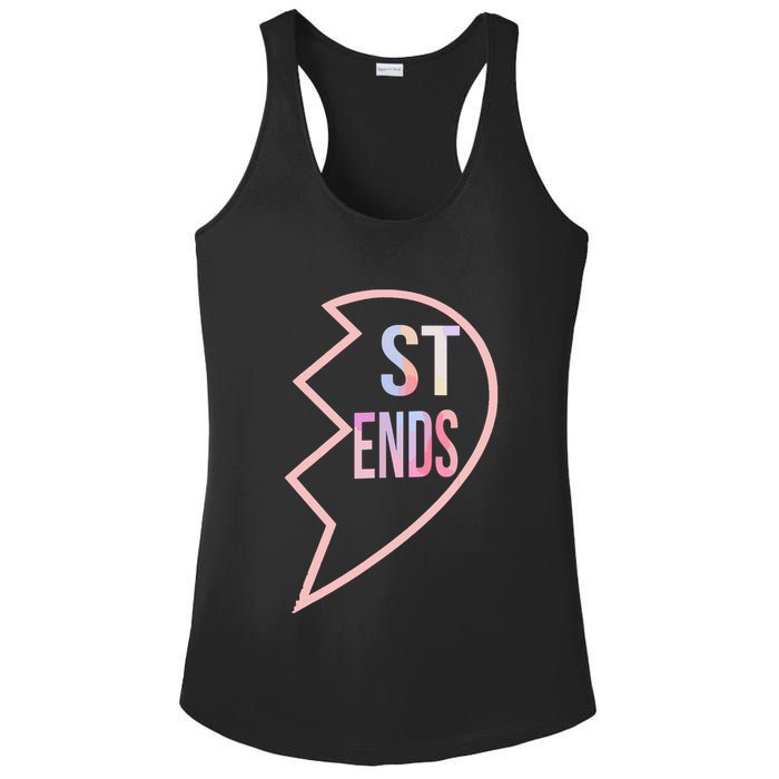 Bff 1 Heart In 2 Best Friends Matching 2nd Part Ladies PosiCharge Competitor Racerback Tank