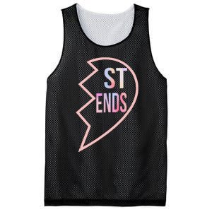 Bff 1 Heart In 2 Best Friends Matching 2nd Part Mesh Reversible Basketball Jersey Tank