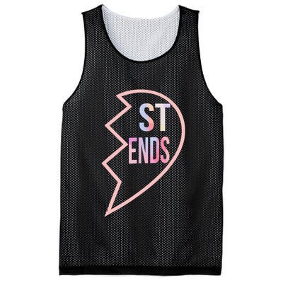 Bff 1 Heart In 2 Best Friends Matching 2nd Part Mesh Reversible Basketball Jersey Tank