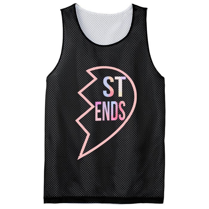 Bff 1 Heart In 2 Best Friends Matching 2nd Part Mesh Reversible Basketball Jersey Tank