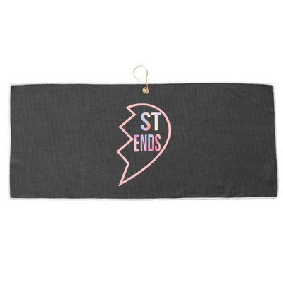 Bff 1 Heart In 2 Best Friends Matching 2nd Part Large Microfiber Waffle Golf Towel