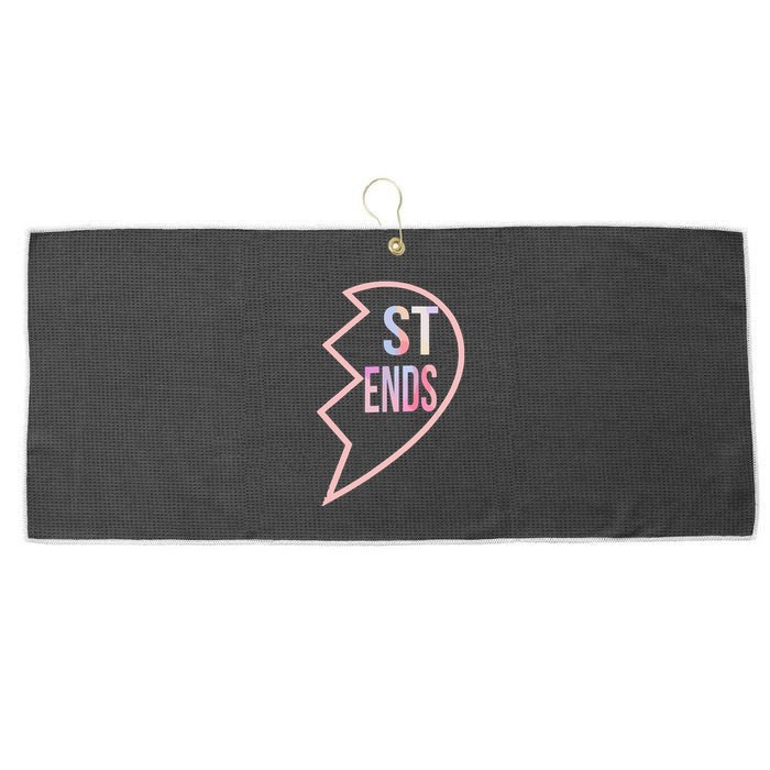 Bff 1 Heart In 2 Best Friends Matching 2nd Part Large Microfiber Waffle Golf Towel
