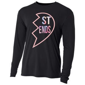 Bff 1 Heart In 2 Best Friends Matching 2nd Part Cooling Performance Long Sleeve Crew