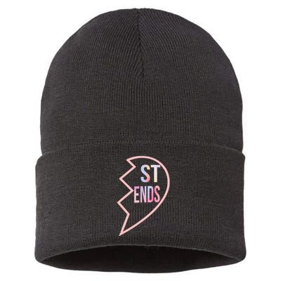 Bff 1 Heart In 2 Best Friends Matching 2nd Part Sustainable Knit Beanie
