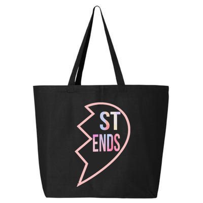 Bff 1 Heart In 2 Best Friends Matching 2nd Part 25L Jumbo Tote