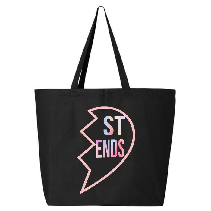 Bff 1 Heart In 2 Best Friends Matching 2nd Part 25L Jumbo Tote