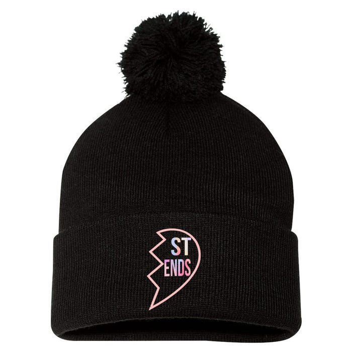 Bff 1 Heart In 2 Best Friends Matching 2nd Part Pom Pom 12in Knit Beanie
