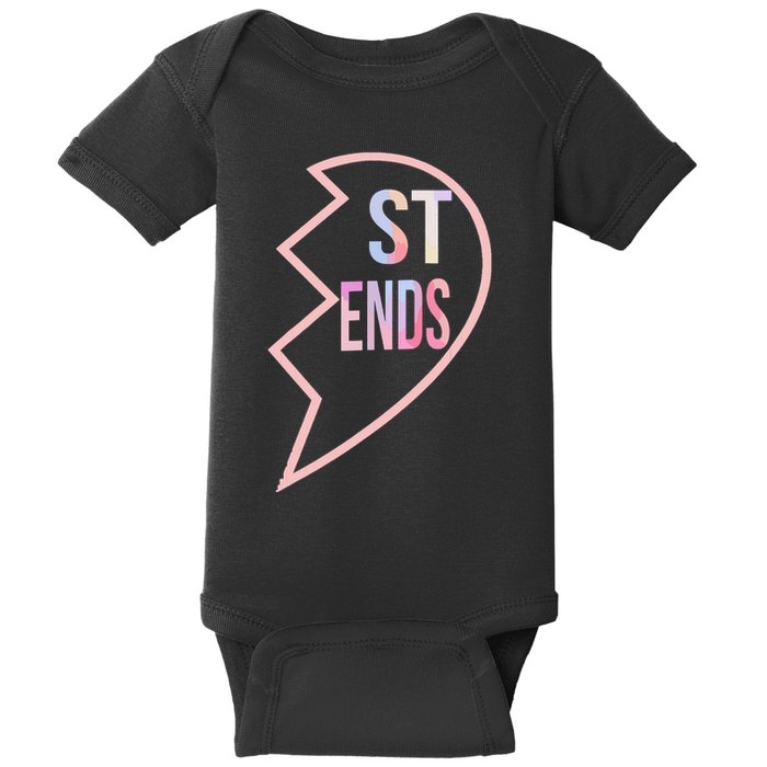 Bff 1 Heart In 2 Best Friends Matching 2nd Part Baby Bodysuit