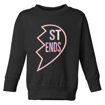 Bff 1 Heart In 2 Best Friends Matching 2nd Part Toddler Sweatshirt