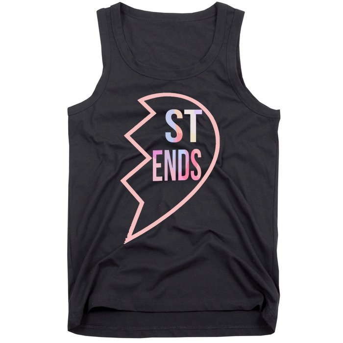 Bff 1 Heart In 2 Best Friends Matching 2nd Part Tank Top