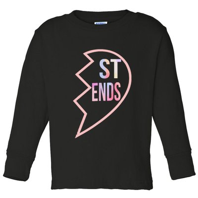 Bff 1 Heart In 2 Best Friends Matching 2nd Part Toddler Long Sleeve Shirt