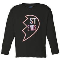 Bff 1 Heart In 2 Best Friends Matching 2nd Part Toddler Long Sleeve Shirt