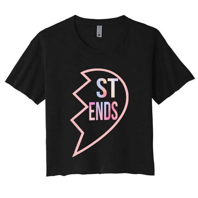 Bff 1 Heart In 2 Best Friends Matching 2nd Part Crop Top