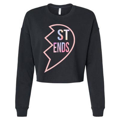Bff 1 Heart In 2 Best Friends Matching 2nd Part Cropped Pullover Crew