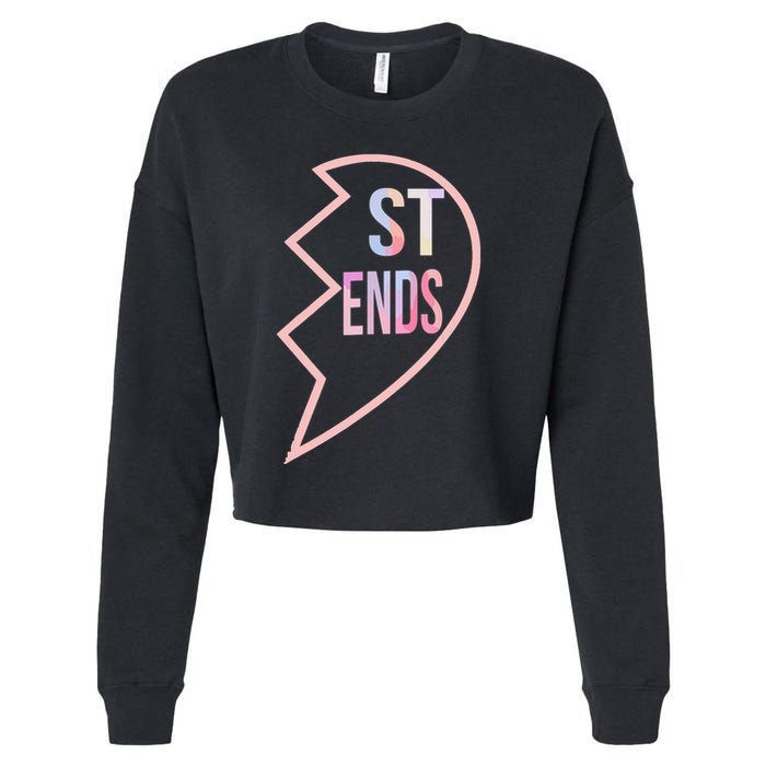 Bff 1 Heart In 2 Best Friends Matching 2nd Part Cropped Pullover Crew