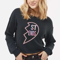 Bff 1 Heart In 2 Best Friends Matching 2nd Part Cropped Pullover Crew