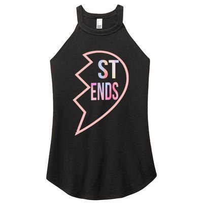 Bff 1 Heart In 2 Best Friends Matching 2nd Part Women's Perfect Tri Rocker Tank