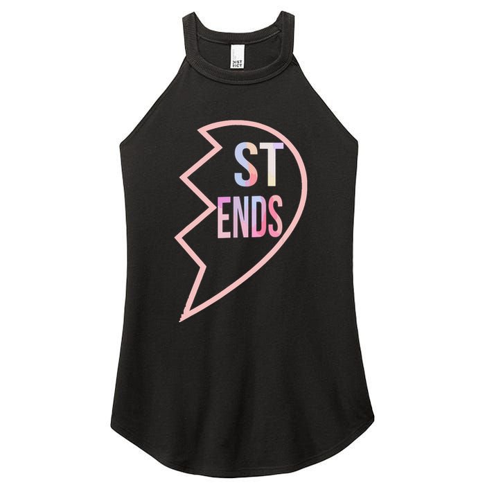 Bff 1 Heart In 2 Best Friends Matching 2nd Part Women's Perfect Tri Rocker Tank