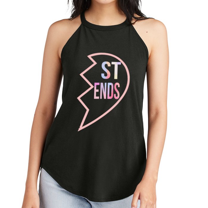 Bff 1 Heart In 2 Best Friends Matching 2nd Part Women's Perfect Tri Rocker Tank