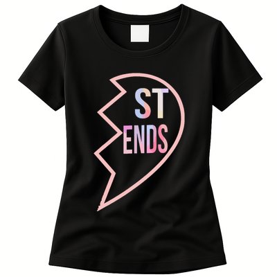Bff 1 Heart In 2 Best Friends Matching 2nd Part Womens T-Shirt